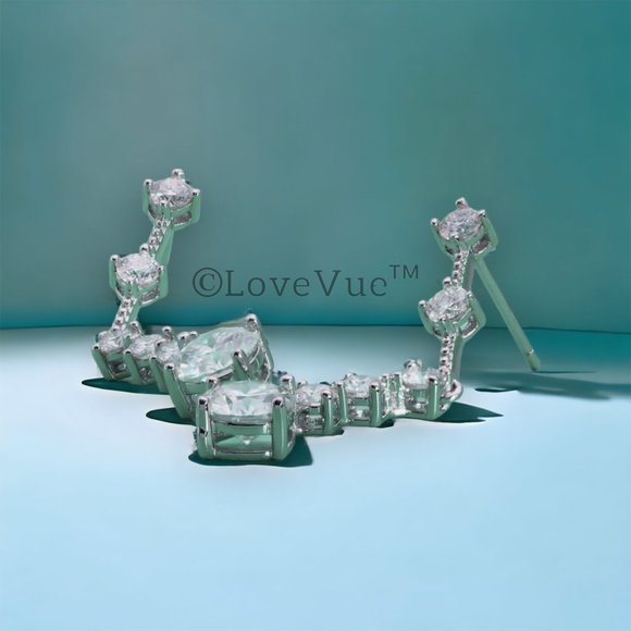 Certified 4ct. t.w. Diamond Linear Long Drop Earrings - Picture 6 of 16